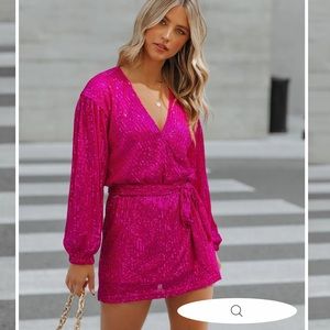 Vici Pink Sequin Romper